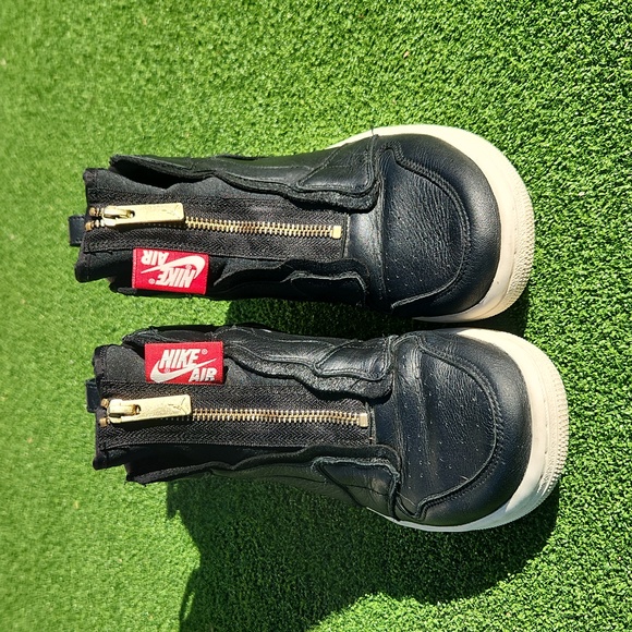 Nike Air Jordan 1 High Zip Women's 6 US Black Leather Gold Zipper Womens - Picture 2 of 9